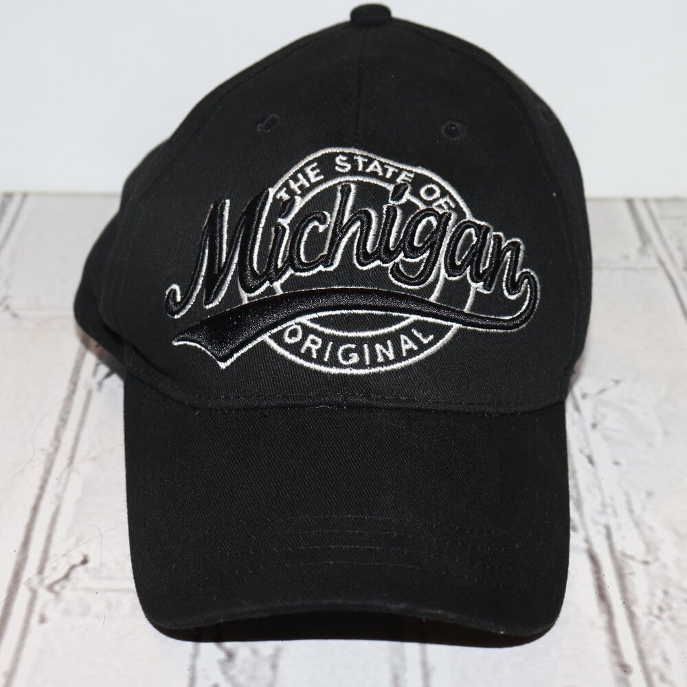 🖤⚪️ Black “The State of Michigan Original” Baseball Hat (Adjustable)